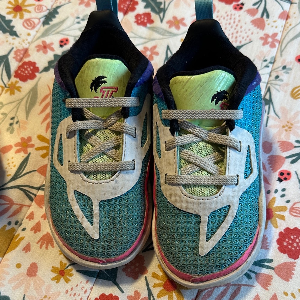 Jordan Kids Teal and Lime Sneakers